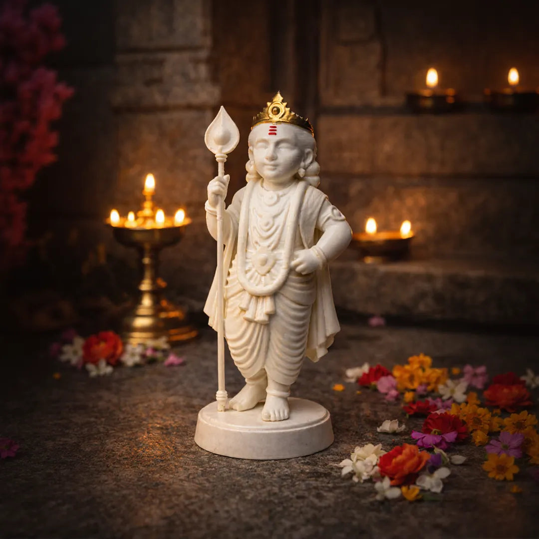 Divine Murugan Luxury Idol (Vel Murugan with Golden Crown)