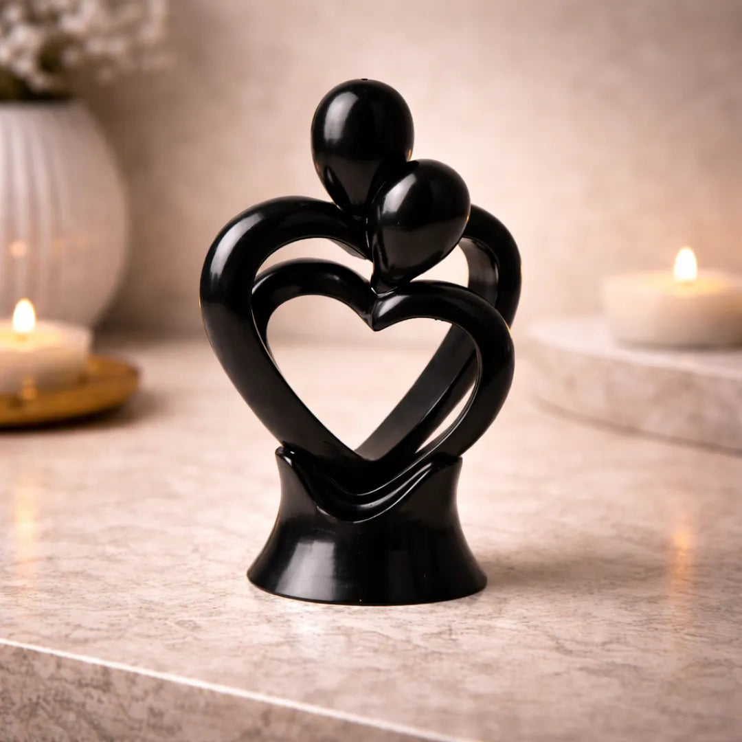 Eternal Bond Abstract Couple Heart Sculpture