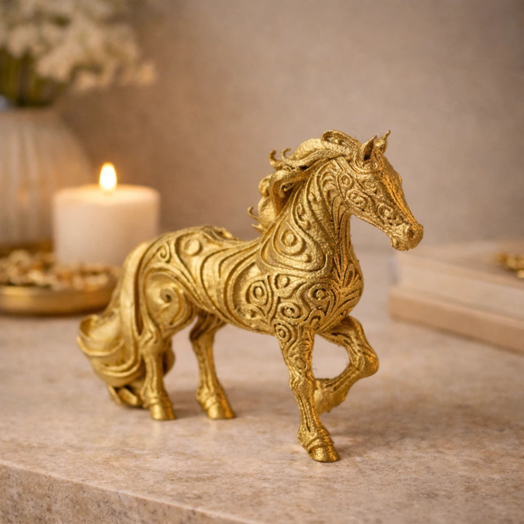 Aurum Gold Stallion – Luxury Horse Sculpture