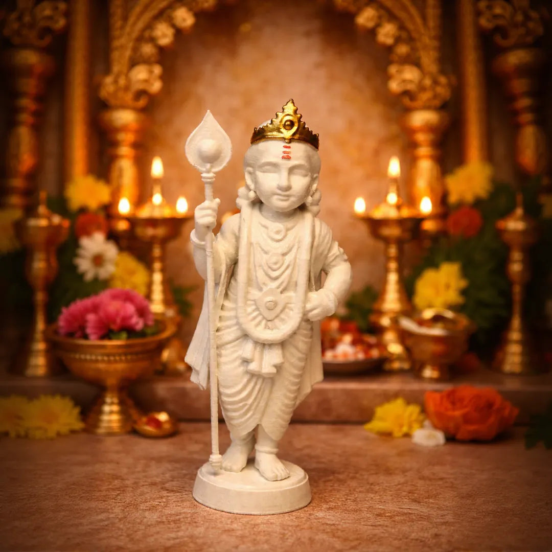 Divine Murugan Luxury Idol (Vel Murugan with Golden Crown)