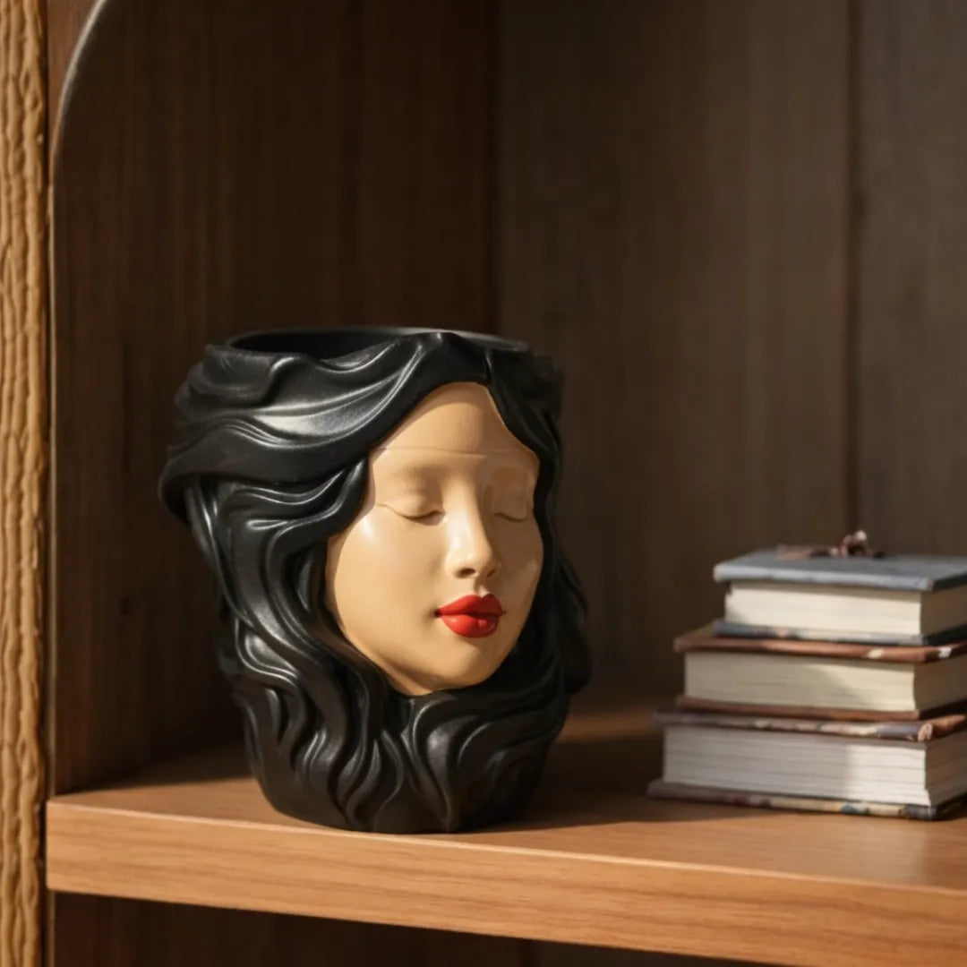 Noir Goddess – Luxury Face Planter & Desk Organizer