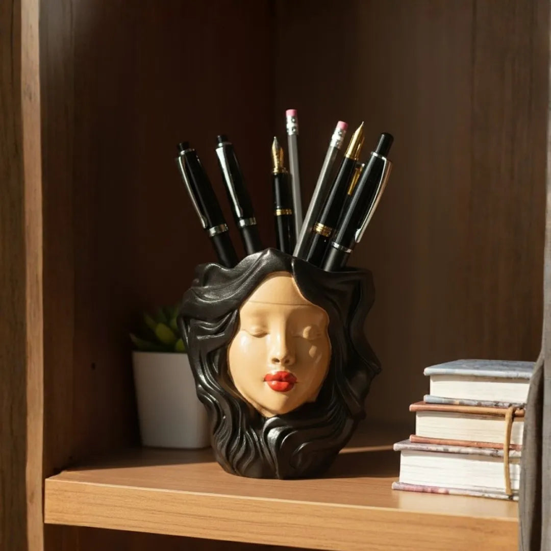 Noir Goddess – Luxury Face Planter & Desk Organizer
