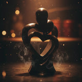 Eternal Bond Abstract Couple Heart Sculpture