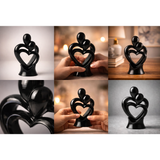 Eternal Bond Abstract Couple Heart Sculpture