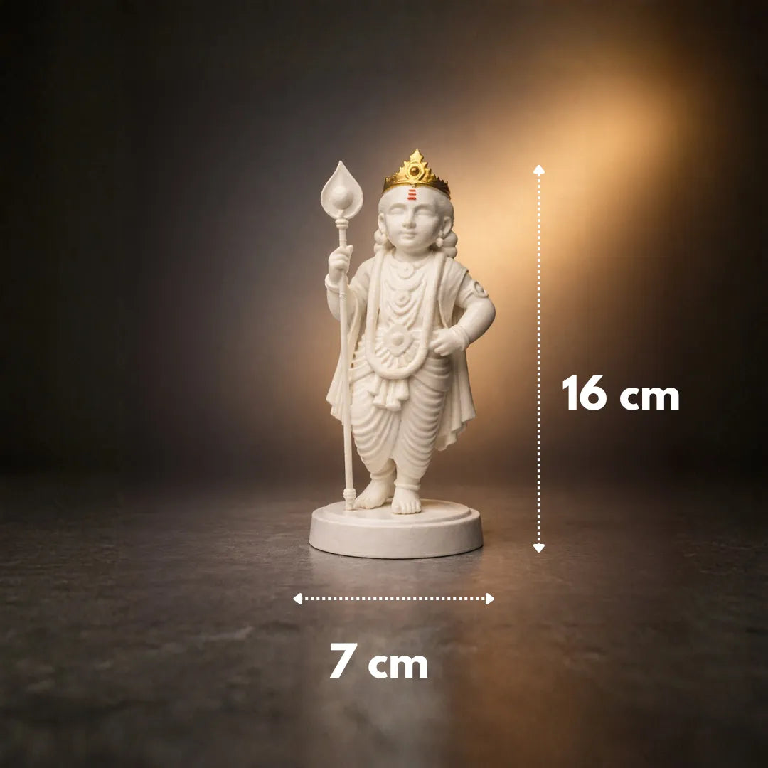 Divine Murugan Luxury Idol (Vel Murugan with Golden Crown)