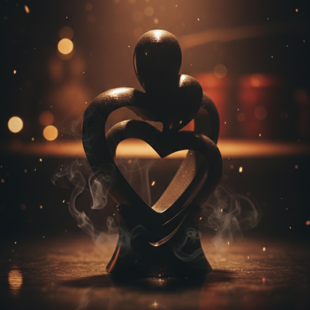 Eternal Bond Abstract Couple Heart Sculpture
