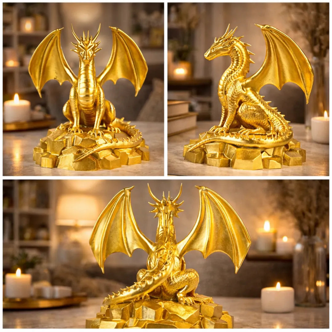 Golden Aegis – Luxury Dragon Sculpture