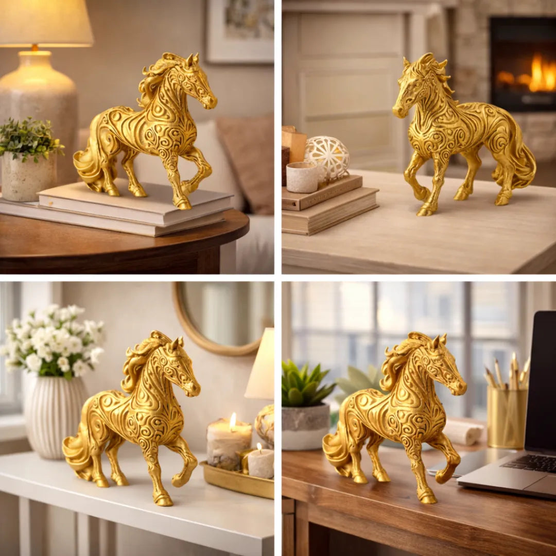 Aurum Gold Stallion – Luxury Horse Sculpture