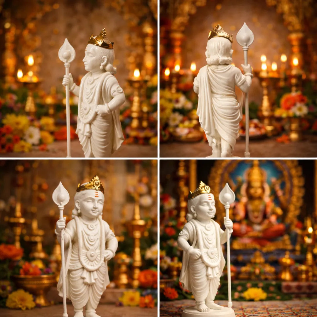 Divine Murugan Luxury Idol (Vel Murugan with Golden Crown)